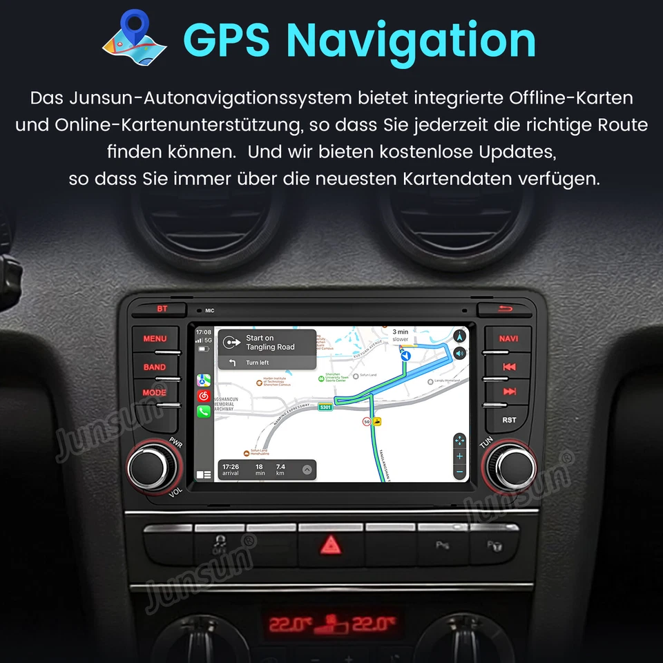 2+64GB Für AUDI A3 8P 2003-2012 Android 14 Autoradio Apple Carplay GPS Navi WIFI - Bild 4 von 4