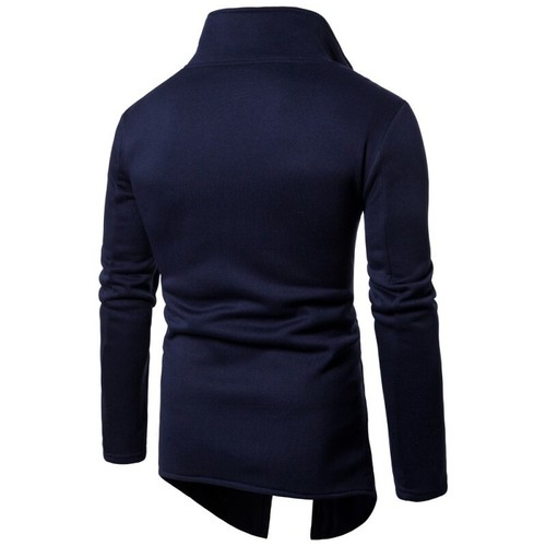 Chaqueta de abrigo de cuello alto manga larga para hombre de pecho único calce liso ajustado nueva B - Imagen 5 de 14