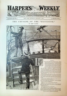 Harper's Weekly January 8 1887  Bret Harte Philadelphia Temple Theatre Fire