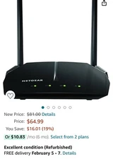 NETGEAR Ac1200 Dual Band WiFi Router Model AC1200New open box