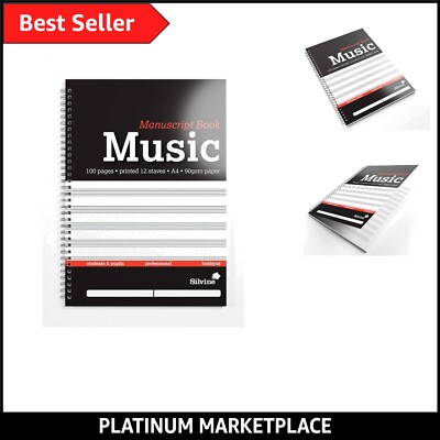 A4 Musik Handschriftenbuch - gedruckt 12 Stab (100 Seiten)