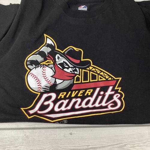 Majestic Quad Cities River Bandits Men's Size XLarge Tshirt Black - Picture 7 of 8