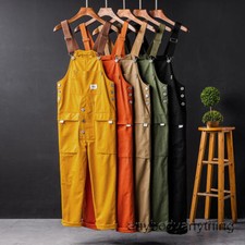 Men Loose Overalls Jumpsuit Bib Pants Coverall Romper Straight-leg Trouser New