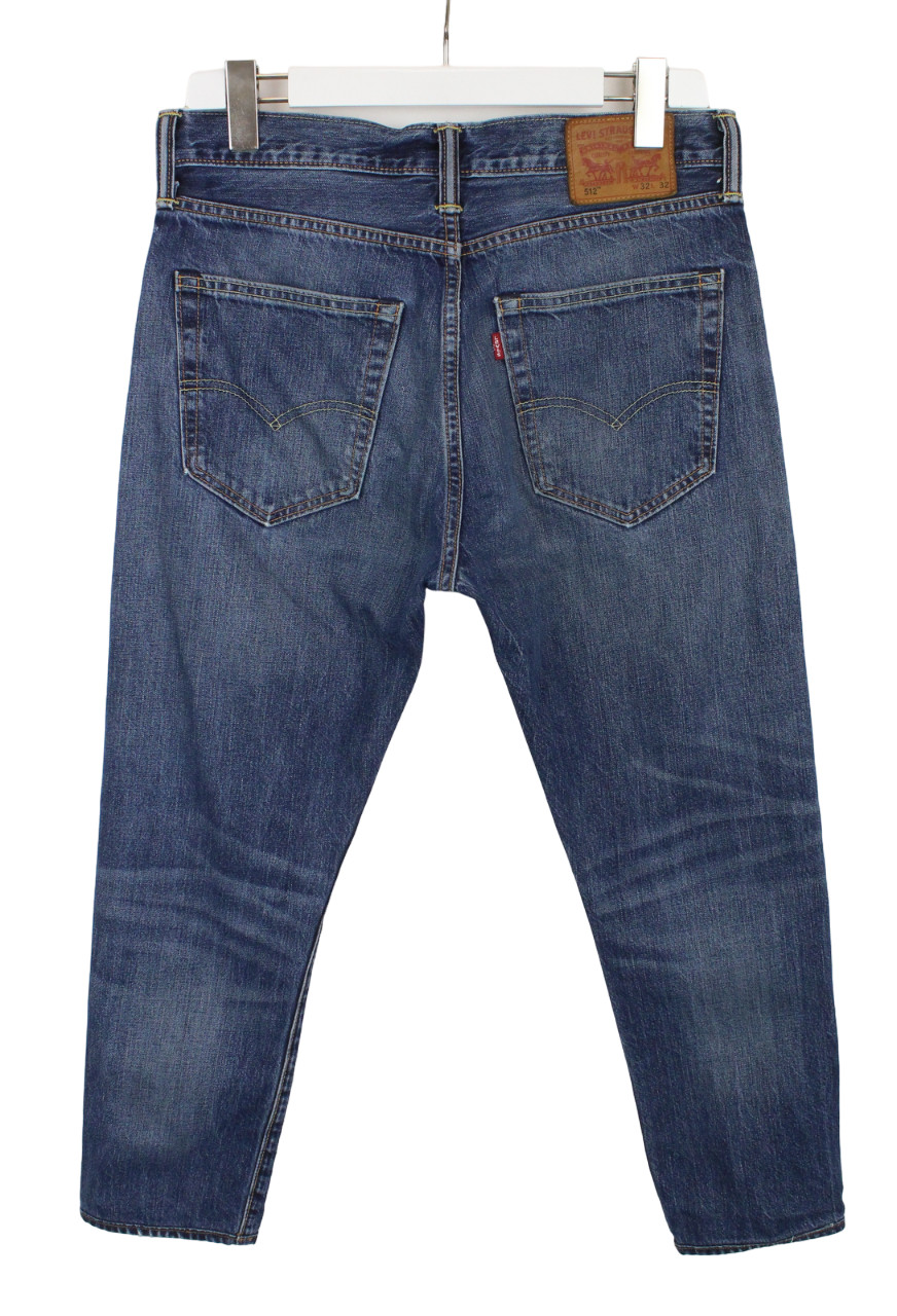 Levi's 512 Jeans Men W32/~L25 Slim Tapered Fit Whiskers Zip Fly Dark Denim