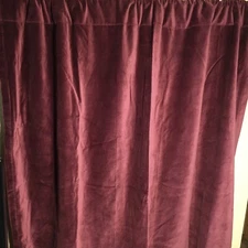 World Market 100% Cotton Velvet Curtains Set of 2 Maroon Rod Pocket 54 x 84 inch