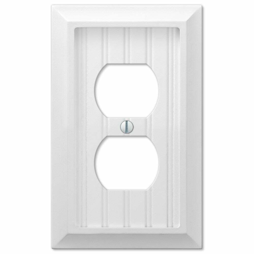 Cover Amerelle Cottage White Finish Toggle Rocker Outlet