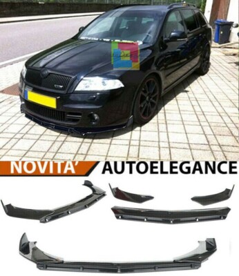 0037 SKODA OCTAVIA BLATT UNTER STOSSSTANGE ABS LOOK RS SCHWARZ SPLITTER