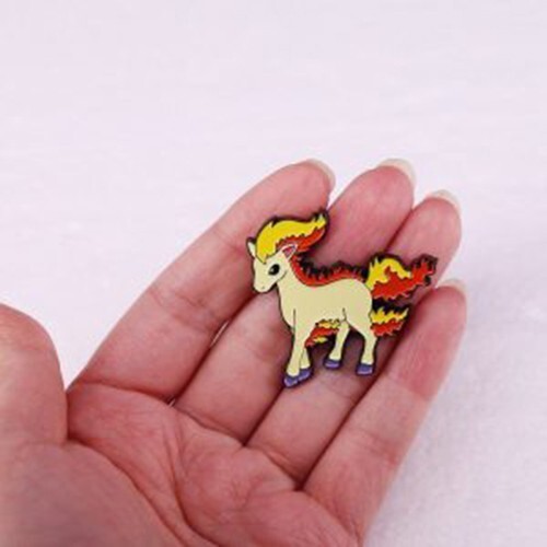 Pokemon - Ponyta x Rapidash (1.2" Enamel Pin) colorful yellow anime unicorn, NEW - Picture 4 of 6