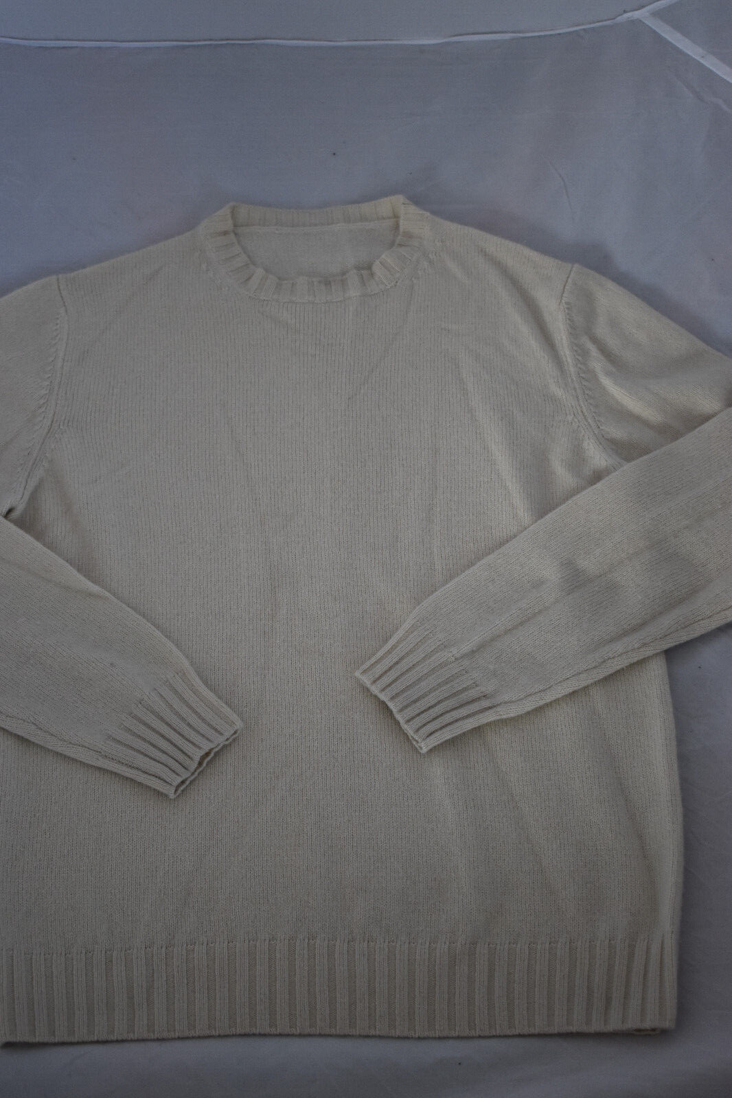 Thom Sweeney Cream Knit 100percent Cashmere Sweatshirt Pullover Jumper Men Medium M 50 image 2