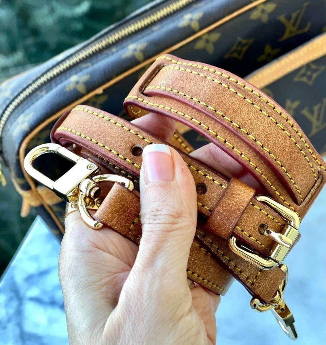 WUTA Replacement Bag Strap For LV Graceful Neverful Underarm Shoulder Strap  Handbag Handle Belts Vachetta Leather Bag Accessorie