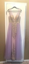 Prom/Formal Gown, Lavender/Gold Accents, Size Large, worn once