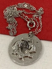 Vintage 1976 LINDOR WWC HORSE 925 Sterling Silver Pendant & 18” Link Necklace