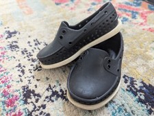 Native Miller Shoes Slip On Black Rubber Vented Casual Size C6