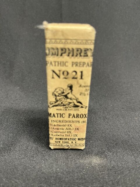 Vintage Humphreys Homeopathic Medicine “21” Asthmatic Paroxysms.