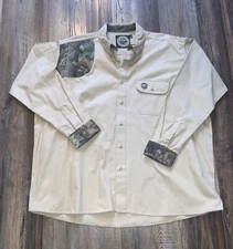 Whitewater Outdoors Shirt Mens Tan 3XL Shooting Hunting Outdoors Woodland Camo