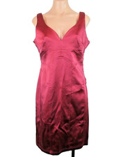VTG 90s Marciano Guess NWT Maroon Bandage Bodycon Mini Dress L Satin Sexy y2k