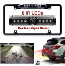 Backup Camera Night Vision HD Reverse License Plate Frame Car Rear View Parking