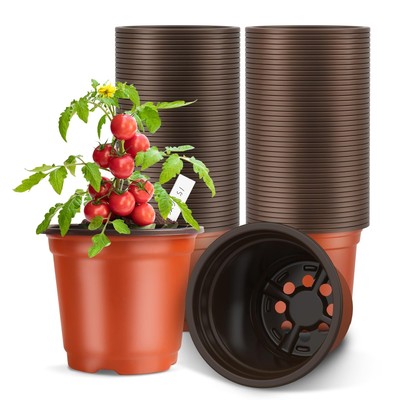 Nursery Pots 100 Pack 4''Plant with 100PCS Labels Upgrade Version Thicken 0.3mm
