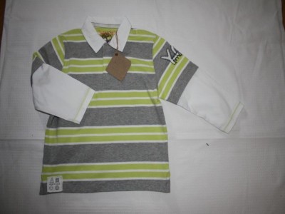 Timberland Rugbyshirt NEU Gr.98 grau-gelbgrün Lagenlook