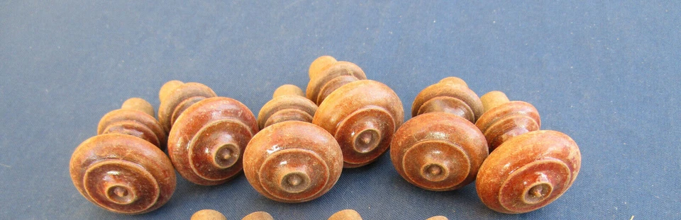 6 boutons bois ancien tiroirs commode meuble Louis Philippe Dia. 2,3-2,5 cm - Photo 3/4