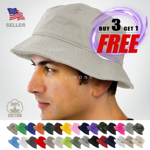 Bucket Hat Cap Cotton Fishing Boonie 