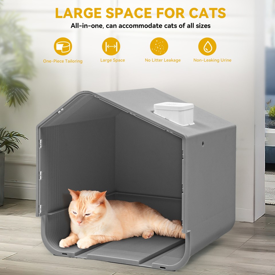 Extra Large Enclosed Cat Litter Box No Smell Pets Stain Resistant Anti