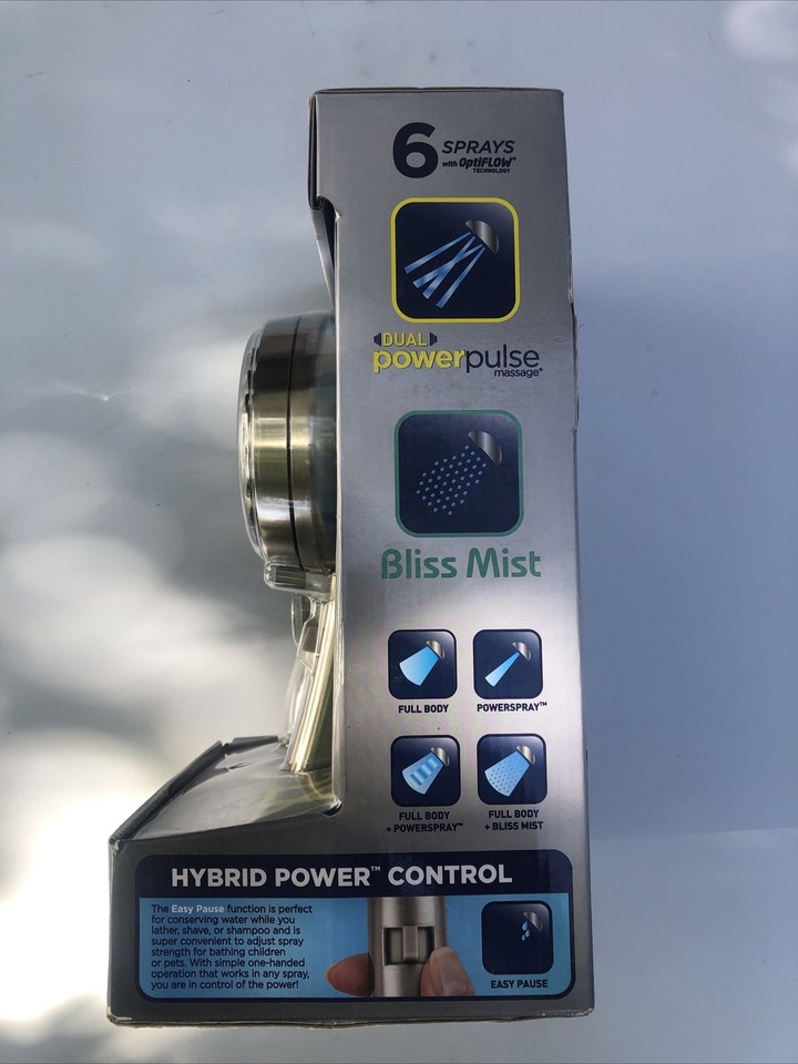 Waterpik ZZR769ME Dual Power Pulse Massage 6Spray Handheld Shower