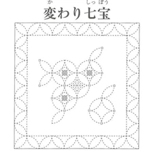 Japanese Embroidery  SASHIKO Kit FUJIKYU HANA FUKIN Kawari SHIPPO From JAPAN
