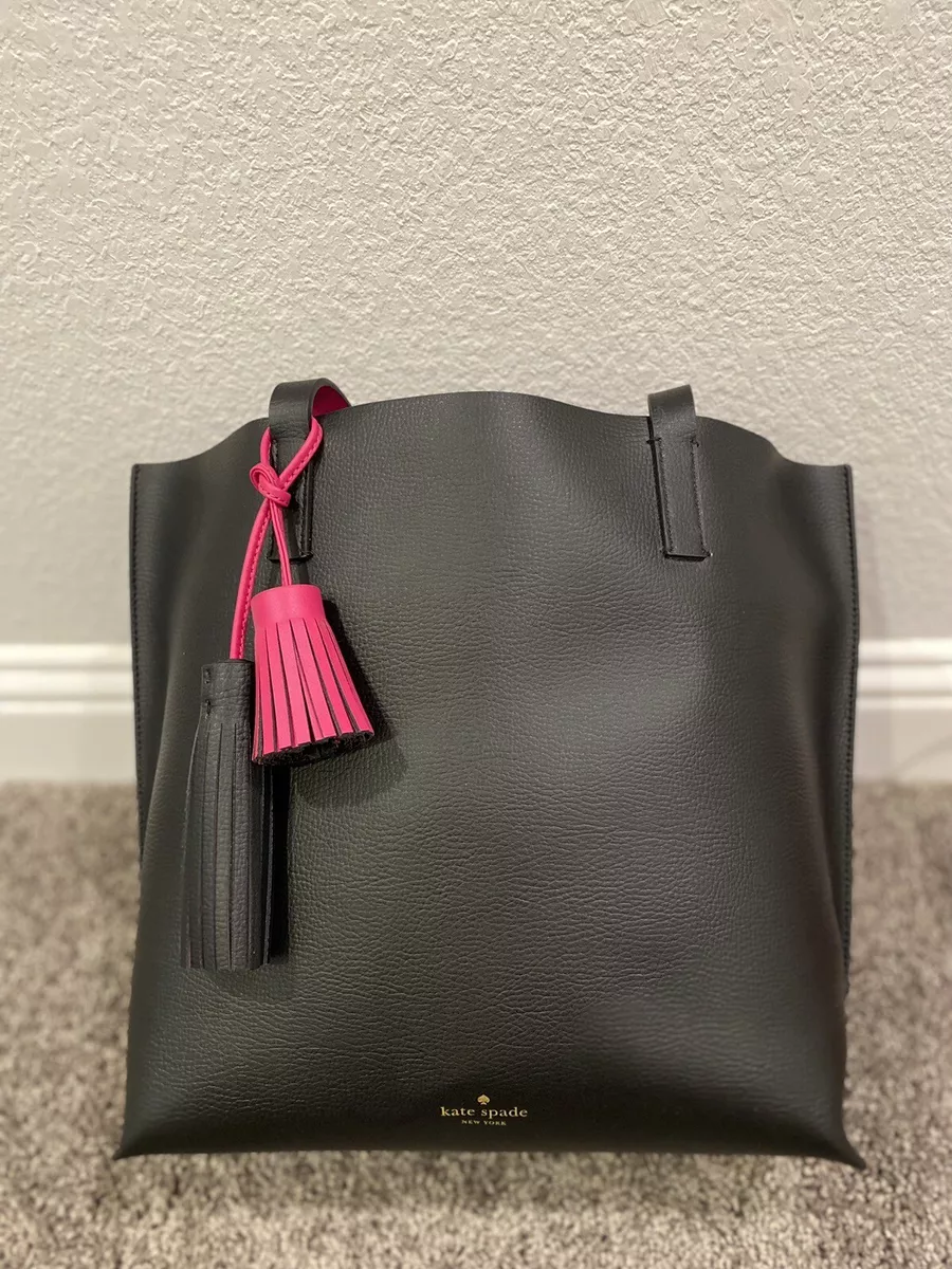 Kate spade black cheap and pink tote