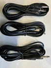3 Guitar Cables 1/4"/ 1/4"  Straight Moulded End Mono 10ft Instrument Patch