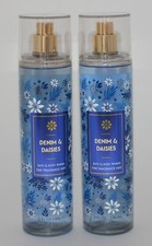 2 NEW BATH  BODY WORKS DENIM  DAISIES FRAGRANCE MIST SPRAY 8 OZ LARGE CITRUS