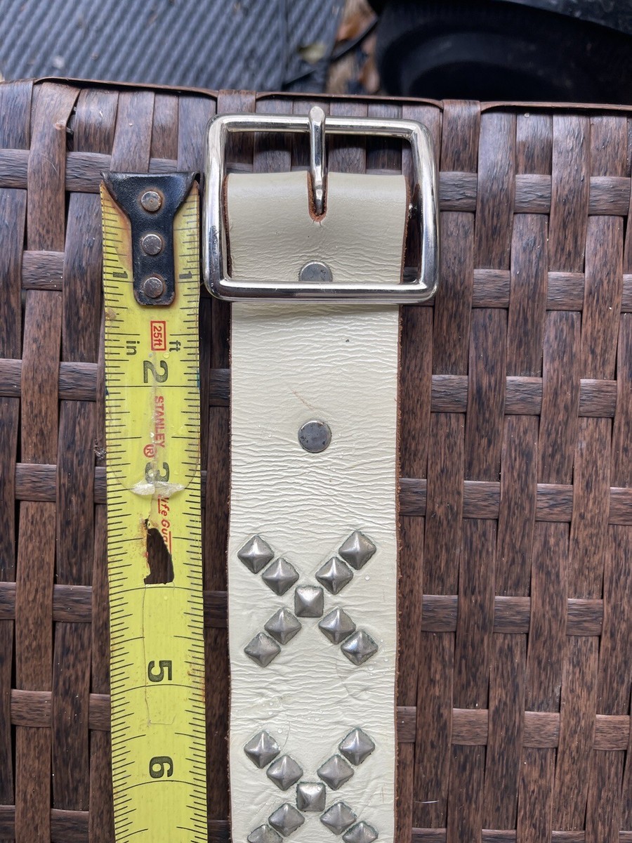 HTC Hollywood Trading Co Vintage Cream Leather Upcycled Belt HTC Hollywood Trading Co Vintage Cream Leather Upcycled Belt