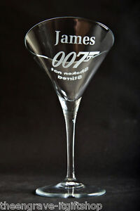 Personalised James Bond Cocktail Martini Glass Shaken Not Stirred Gift Boxed Ebay