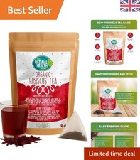 Refreshing Organic Hibiscus Herbal Tea Bags – Compostable Pyramid Bags, 50 Count