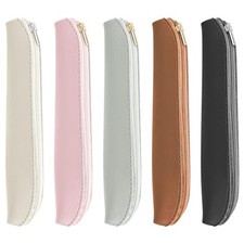 5 Pcs Elastic Notebook Band Holders PU Leather Adjustable Pen Zipper Style 4
