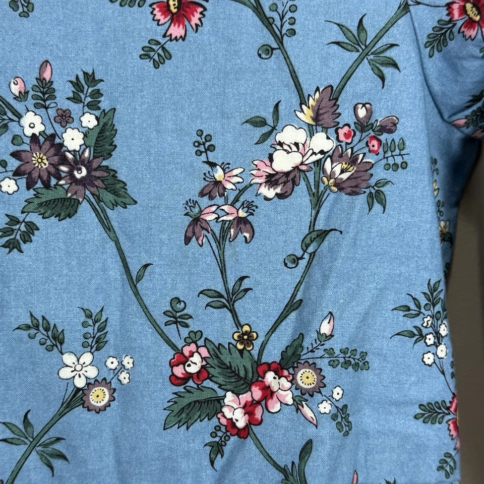 Vestido de Baile Colonial Williamsburg Polonesa Talla Niña 7/8 Azul Floral Foto 3 de 4