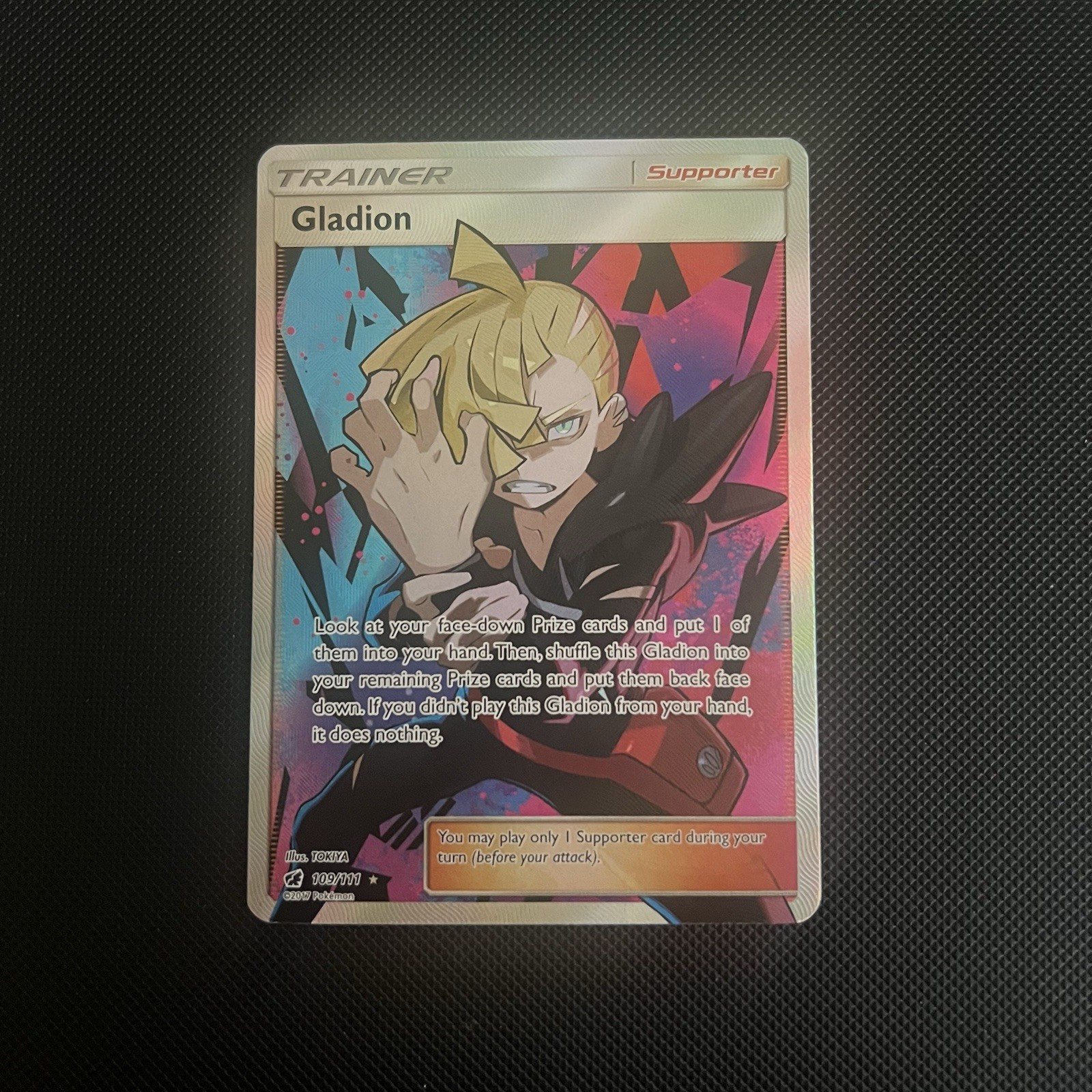 Gladion (Full Art) 109/111 Sm-Crimson Invasion Holo  Card (CHECK DESCRIPTION)