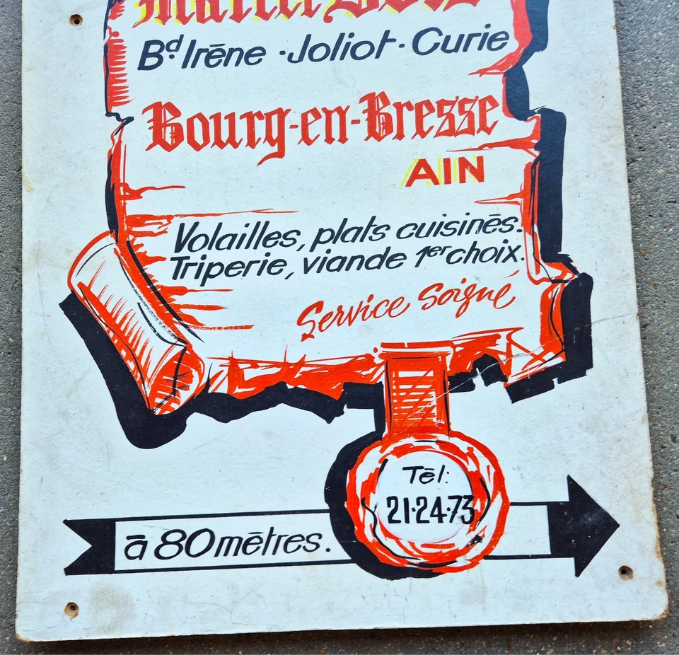 Enseigne de Commerce Boucherie Charcuterie à Bourg en Bresse - AIN - 72x34.5cm - Photo 4/4