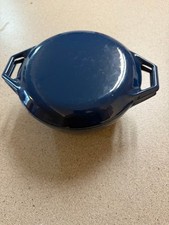 Copco Denmark D-2 Dutch Oven 4 qt Enamel Cast Iron Round Pan Dark Blue. STAINED