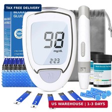 Glucose Monitor Kit, Blood Sugar Monitor with 50 Test Strips 50 Lancets for Di