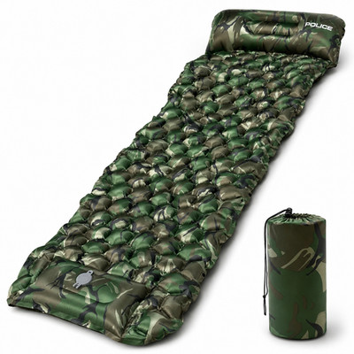 Inflatable Camping Sleeping Pad Ultralight Air Mattress with Built-In Pump