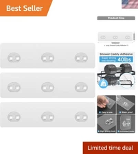 Strong Adhesive Shower Caddy Hooks - 3 Pack, Easy Installation, Minimalist Style