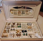 Vintage Clip On Earrings Lot Of 22 - Costume Jewelry Including Pink Velvet Case