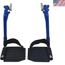 Classic Blue Wheelchair Footrest with Swing-Away Legrests for Ultimate Comfort