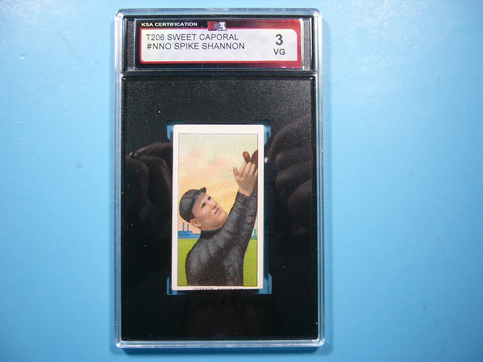 1909 T206 SWEET CAPORAL BASEBALL CARD #NNO SPIKE SHANNON KSA 3 NICE 1909/11 GL