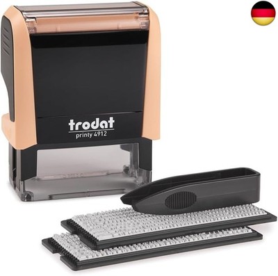 Trodat Printy 4912 Stempelset in Pastell Creme zum Selbersetzen - 4 Textzeilen,