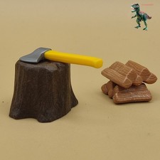 Playmobil souche arbre et hache - bûcheron - bois - cabane en forêt - paysan