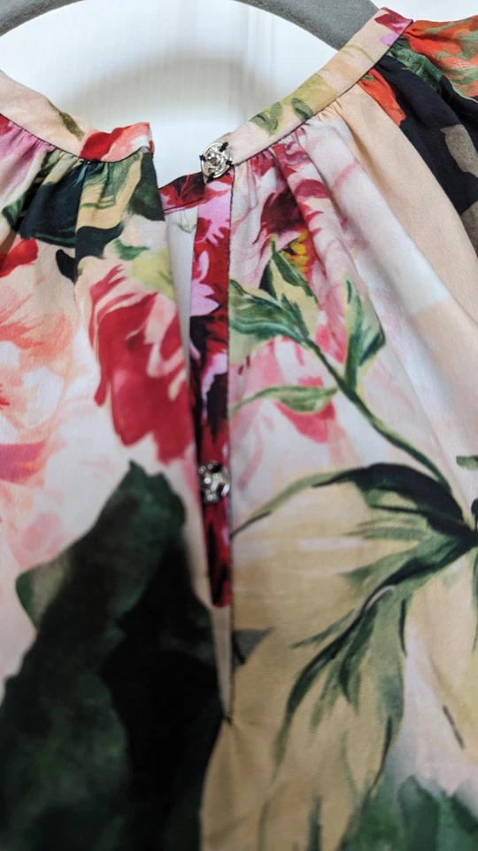 Dolce & Gabbana Girls Poplin Floral Print Short Sleeve Cropped Top Age 5 New - Image 3 of 4