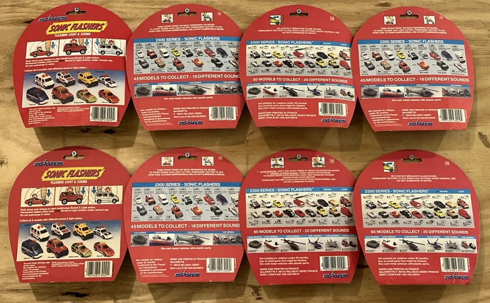 Vintage Majorette Sonic Flashers Diecast Metal Lot of 8 - Image 2 of 4