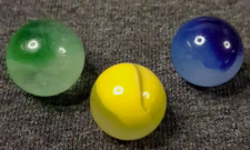 Vintage Akro Moss Agate Set Of 3 Marbles 5/8" All Mint Condition 426108